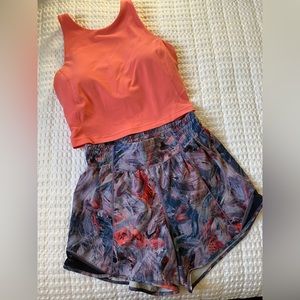 Lululemon Align High Neck Top & HR Hotty Hot Shorts